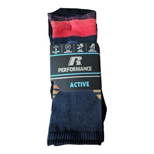 2X Russell Performance Active Boy Crew Socks Set Of 3 Pairs Boy’s Size 3-9 New